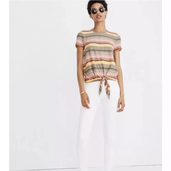 Texture & Thread Tie-Front Top Kieran Striped NWT - Picture 3 of 8